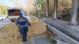 Incidente a roma sulla via del mare paralizza il traffico con balle di fieno