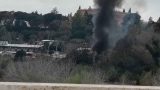 Incendio accampamento lungotevere roma, baracche in fiamme