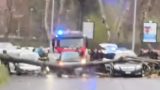 Pino crolla a Roma e colpisce auto sull’Aurelia